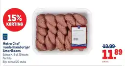 Makro Metro Chef runderhamburger Amerikaans aanbieding