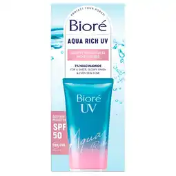 Kruidvat Bioré Aqua Rich Uv SPF50 Glowy Weightless Moisturizer aanbieding