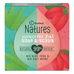 Kruidvat Kruidvat Natures 2-in-1 Soap & Scrub Shower Bar aanbieding