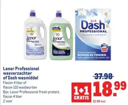 Makro Lenor Professional wasverzachter of Dash wasmiddel aanbieding