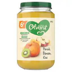 Kruidvat Olvarit 6+M Perzik Banaan Kiwi aanbieding