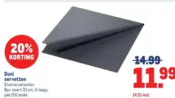 Makro Duni servetten aanbieding