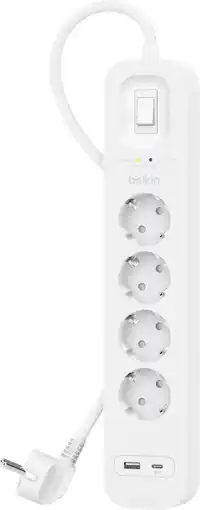 Coolblue Belkin Surge Protection 4 Outlet 2 Meter Usb C Wit aanbieding
