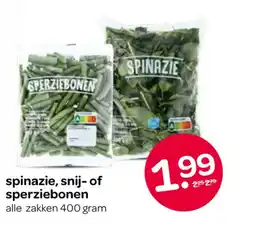 Spar Spinazie, snij of sperziebonen aanbieding