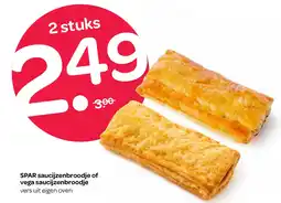 Spar SPAR saucijzenbroodje of vega saucijzenbroodje aanbieding