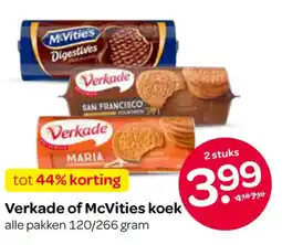 Spar Verkade of McVities koek aanbieding