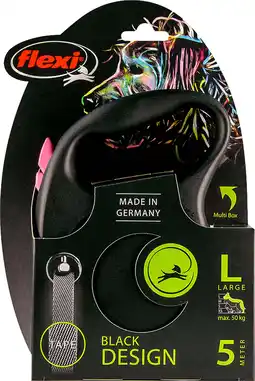 Intratuin Flexi rollijn roze / zwart 5 m aanbieding