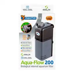Pets Place Superfish Aquaflow 200 Dual Action Filter - Binnenfilters - 12.5x6.5x23 cm Zwart 200-400 l/h aanbieding