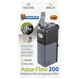 Pets Place Superfish Aquaflow 200 Dual Action Filter - Binnenfilters - 12.5x6.5x23 cm Zwart 200-400 l/h aanbieding