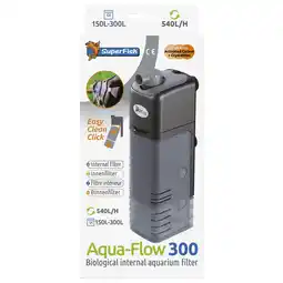 Pets Place Superfish Aquaflow 300 Dual Action Filter - Binnenfilters - 12.5x7x29 cm Zwart 250-540 l/h aanbieding
