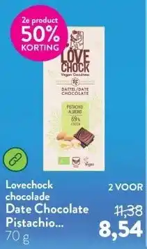 Holland & Barrett Date Chocolate Pistachio Almond 69% – 70g aanbieding