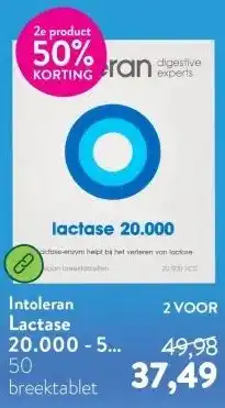 Holland & Barrett Lactase 20.000 - 50 breektabletten aanbieding