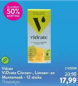Holland & Barrett ViDrate Citroen-, Limoen- en Muntsmaak - 12 sticks aanbieding