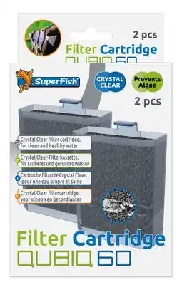 Pets Place Superfish Qubiq 60 Cartridge - Filtermateriaal - 2 stuks aanbieding