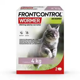 Pets Place Frontcontrol Frontcontrol Kat - Anti wormenmiddel - 2 tab Kat 1-8 Kg aanbieding