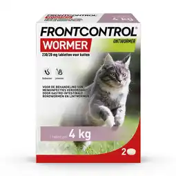Pets Place Frontcontrol Frontcontrol Kat - Anti wormenmiddel - 2 tab Kat 1-8 Kg aanbieding