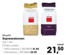 HANOS Musetti Espressobonen 100% arabica aanbieding
