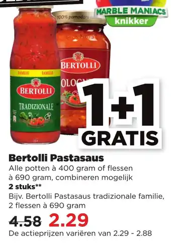 PLUS Bertolli Pastasaus 400g aanbieding