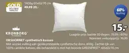 Jysk Kronborg Okshornet synthetisch kussen aanbieding
