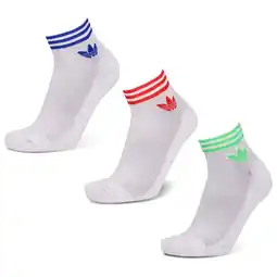Foot Locker Adidas Ankle 3 Pack Sokken Unisex - Wit - Maat 37-39 - Katoen aanbieding