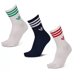 Foot Locker Adidas Mid Cut Crew 3 Pack Sokken Unisex - Wit - Maat 37-39 aanbieding