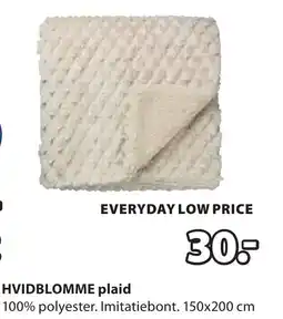 Jysk HVIDBLOMME plaid aanbieding