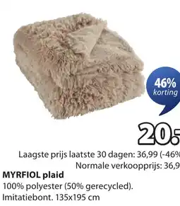 Jysk MYRFIOL plaid aanbieding