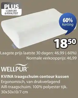 Jysk Wellpur Kvina traagschuim contour kussen aanbieding
