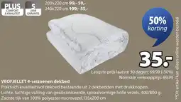 Jysk VEOFJELLET 4-seizoenen dekbed aanbieding