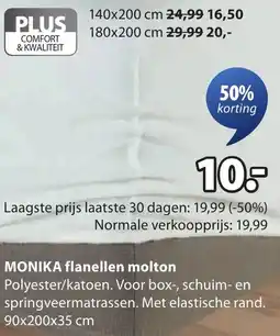 Jysk Monika flanellen molton aanbieding