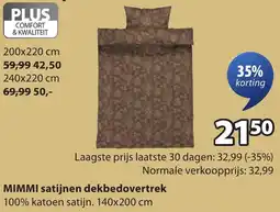 Jysk MIMMI satijnen dekbedovertrek aanbieding