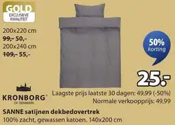 Jysk Kronborg Sanne satijnen dekbedovertrek aanbieding