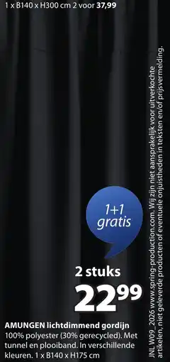 Jysk Amungen lichtdimmend gordijn aanbieding