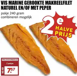 De Boerenschuur Vis marine gerookte makreelfilet naturel en/of met peper aanbieding
