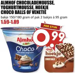 De Boerenschuur Almhof chocolademousse, yoghurtmousse, hoekje choco balls of venetie aanbieding