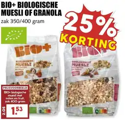 De Boerenschuur Bio+biologische muesli of granola aanbieding