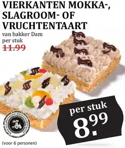 De Boerenschuur Vierkanten mokka, slagroom of vruchtentaart aanbieding