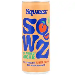Holland & Barrett Sqweez White Peach Soda - 250ml aanbieding