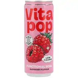 Holland & Barrett Vita Pop Raspberry Soda - 330ml aanbieding