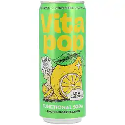 Holland & Barrett Vita Pop Lemon & Ginger Soda - 330ml aanbieding