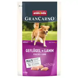 Zooplus 4kg animonda GranCarno Adult Gevogelte + Lam droogvoer voor honden aanbieding