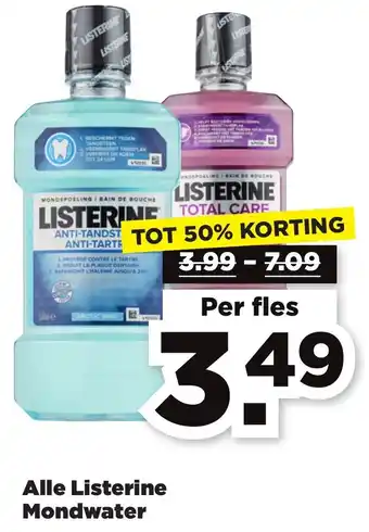 PLUS Alle Listerine Mondwater aanbieding