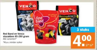 Albert Heijn Red Band en Venco stazakken 85-280 gram aanbieding