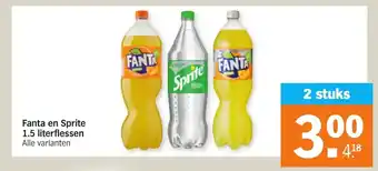 Albert Heijn Fanta en Sprite 1.5 literflessen aanbieding