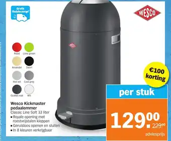 Albert Heijn Wesco Kickmaster pedaalemmer 33 liter aanbieding