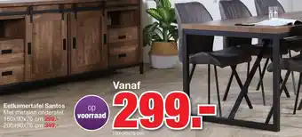 Budget Home Store Eetkamertafel Santos 160x90x76cm aanbieding