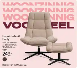Leen Bakker Draaifauteuil Emily aanbieding