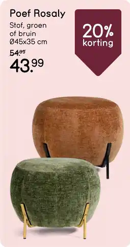 Leen Bakker Poef rosaly aanbieding