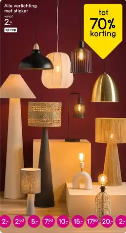 Leen Bakker Alle verlichting met sticker aanbieding