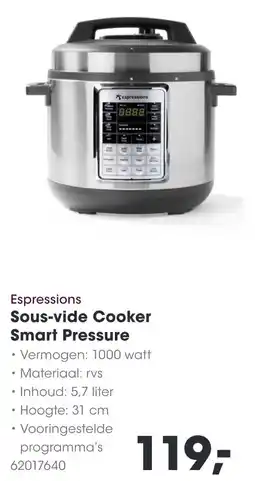 HANOS Espressions Sous-vide Cooker Smart Pressure aanbieding